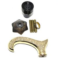 Walking Cane Beautiful Handle Walking Folding Stick with Brass Handle and Brass Inlay for Men and Women