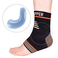 Thx4 Copper Infused Compression Ankle Brace, Silicone Ankle Sleeve Support, Pain Relief from Plantar Fasciitis, Achilles Tendonitis- Reduce Foot Swelling & Prevent Ankle Injuries-M