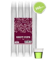 Elite Selection Shot Glasses | 1 Oz. Clear Plastic Disposable Cups | Perfect Party Shot Cups for Shots, Tasting, Sauce, Dips | Pack of 360