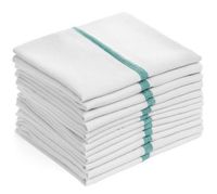 24 100% cotton herringbone green stripe dish towels lint free barber