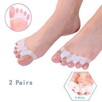 DUORUI 2 Pairs Toe Straightener, Bunion Corrector, Silicone Toe Separators, Hammer Toe for Overlapping Toes(White)