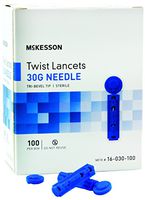 McKesson 16-030-100 Lancet Twist Top Lancet Needle 1.8 mm Depth 30 Gauge (Pack of 100)