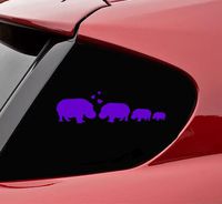 Slap-Art Hippopotamus Hippo Stick Family Love Vinyl Decal Sticker (Purple)