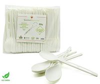 [1600 COUNT] 6.5" Spoons Disposable PLA Compostable Utensils for Soup Event Picnic Appetizer Party Tasting (6.5 inch Long, Sustainable Cutlery Made of Corn, Dye Free, Heat Resistant)