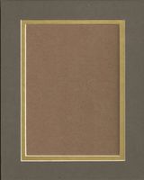 18x24 Slate Grey & Gold Double Picture Mat, Bevel Cut for 13x19 Picture or Photo