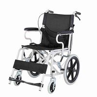 Gun ndy Wheelchair Folding Disabled Folding Walker Small Wheelchair Lightweight Portable Old Wheelbarrow,Black