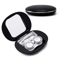 Contact Lens Box Crown Cute Contact Lens Travel Case Contact Lens Case Container Holder Storage Box Portable Contact Lens Travel Kits Cute Mini (Black)