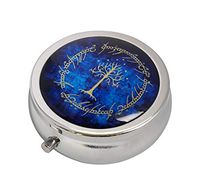 COW GO GO Lord of The Rings Custom Design Fashion Silver Round Glass Pill Case Decorative Metal Pill Box