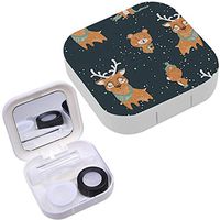 Portable Contact Lens Case Box Travel Kit Mirror + Bottle + Tweezers Container Holder [ Bears Deer Perfect ]