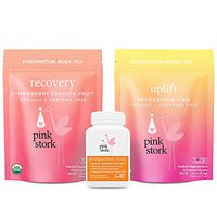 Pink Stork Postpartum Bundle: Postpartum Prenatal Vitamins + Uplift and Recovery Teas to Support Hormones + Healthy Mood + Ashwagandha, Women-Owned