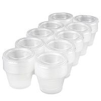 100-pack of Disposable Clear Plastic Condiment Storage Cups with Lids - Choose 2 oz. or 4 oz. - For Restaurant, Home, Gelatin Shots by Back of House Ltd. (4 oz.)