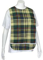 Adult Vinyl Adult Bibs with Crumb Catcher - Premium Bib (Scottish Plaid with a Melody of Colors)