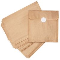 Natural Kraft Brown Paper Snack Sandwich Bags + White Stickers for Sealing. 100% Chlorine-Free, Unbleached, Eco Alternative to Plastic Fold Top/Zippered Bags. Made in USA. 125 Sleeves/Pack