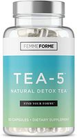 Tea-5 All-Natural Detox Supplement for Women: Herbal Detoxification with Curcuminoids, 5 Types of Tea to Boost Metabolism, Support Natural Energy, and Boost Gut Health, 90 Capsules