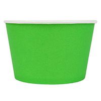 [100 Count] Green Paper Ice Cream Cups - 8 oz Eco-Friendly Dessert Containers - Perfect For Your Yummy Foods! Many Colors & Sizes - Frozen Dessert Supplies