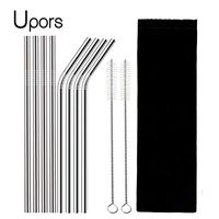 UPORS 8Pcs Reusable SS Drinking Straw