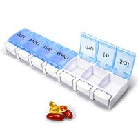 7 Days Pill Organizer, 1 time a Day Pill Organizer with Easy Open button, BPA Free Travel Pill Case for Fish Oil, Calcium Tablets and Other Vitamin Pills, Prescription Arthritis Medication, Supplement