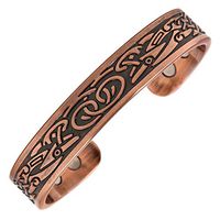 Reevaria - Pure Copper Magnetic Heavyweight Cuff Bracelet for Men, with 8 Magnets 3500 Gauss- Recovery and Pain Relief - Arthritis, Golf and Other Sports, Carpal Tunnel