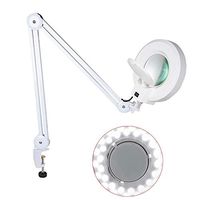 Magnifying Lamp Bench Desk Table Clamp Mount Inspection Magnifier 8X Swing Arm Mount Glass Facial Lamp Lens Light Diopter 18W