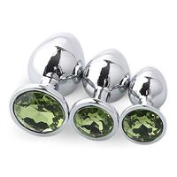 WENWING 3 Pcs Metal Rhinestone Round Shaped Base Amal Plug Shower Enema B'ut.t Pùg Pocket Massager Trainer Sxx Toys for Women Men