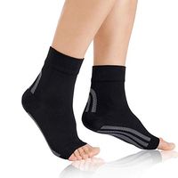 AODINI Plantar Fasciitis Socks, Ankle Brace Compression Support Sleeves & Arch Support, High Arch Support Foot Compression Sleeves for Men & Women (Black, Medium)-M1
