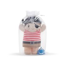 DEMDACO Eye Patch Pirate Boy Red Stripe Plush Children's 3 Piece Bath Set