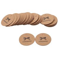 GUAngqi 100PCS Kraft Paper Gift Tags Handmade Gift Tags Handmade Tags Kraft Paper Hang Tags Round Tags Craft Gift Tags Wedding Tags for DIY&Craft, Wedding Party Favor and Birthday Party,Brown