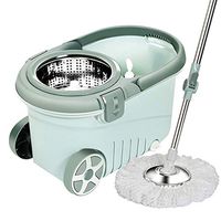 Xiaochongshan Mop bucket set，Spin Mop Bucket With On Wheels Floor Cleaning System Microfiber Mop Refills (Color : Green, Size : 48x30x27cm)