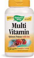 Nature's Way Multivitamin Optimum Potency with Iron, Dietary Supplement For Men & Women, 180 Capsules