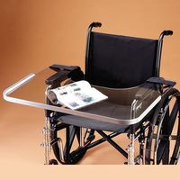Clear Bariatric Wheelchair Tray with Aluminum Rim, Fits up to 28" Wide, Holds Food, Drink, Books, Magazines, and More