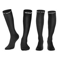 DESERT WOLF Sports Compression Socks 2 Pairs Men & Women 20-30 mmHg - Athletic Fit