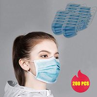 QIAOWW-Mesa Disposable Mask Face Mask with Ear Loops,Cup Masks,Breathable Earloop Face Mask 3 Layers Masks 200 PCS