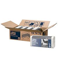 Tork 197478 Polishing Cloth, Top-Pak, 1-Ply, 15.2" Width x 16.85" Length, White (Case of 5 Packs, 140 per Pack, 700 Wipers per Case)