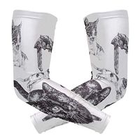 LEVEIS Cats Arm Sleeves UV Protection for Men Women Sunblock Protective Gloves Running Golf Cycling Driving Long Arm Cover 1 Pair