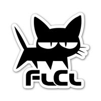 FLCL 5" FURI CURI Black Cat Decal Sticker for Cars Laptops Tablets Skateboard - BLACK