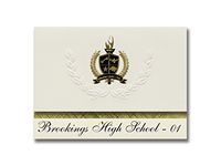Signature Announcements Brookings High School - 01 (Brookings, SD) Graduation Announcements, Presidential style, Basic package of 25 with Gold & Black Metallic Foil seal