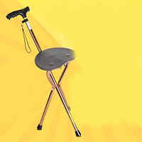 WW Elderly Crutch with Lights Massage Aluminum Alloy Collapsible Medical Care Crutch Chair