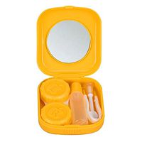 Wllsagl Xouwvpm Multi-Function Contact Lens Box Cute Mini Contact Lens Easy Carry Case Travel Kit (Light Yellow)