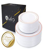 Rose Gold Plates 120pcs Eco-Friendly & Extra Strong. Premium China Lookalike Plastic Plates for Baby Shower, Birthday & Wedding. No Cleanup with Disposable Plates. Re-Usable Rose Gold Party Plate