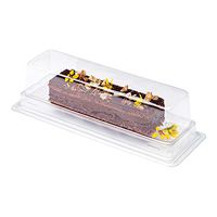 Thermo Tek 9 oz Rectangle Clear Plastic Pastry Box - with Lid - 7 3/4" x 2 3/4" x 2 1/4" - 100 count box - Restaurantware