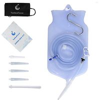 TopQuaFocus Non-Toxic Silicone Enema Bag Kit Anal Douche for Colon Cleansing with Silicone Hose 2 Quart 5.3” Nozzle (Clear)