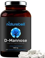 NATUREBELL Made with Organic D-Mannose 1000mg Per Serving, 200 Capsules, Strongly Supports Urinary Tract Cleanse in Women and Prostate Health in Men, Non-GMO and Made in USA