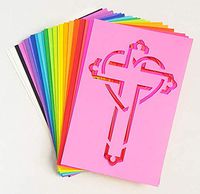 Cross & Heart Christian Cut-Out Pocket Cards - 3x2" Mini Handout Gifts - 25 pcs (Rainbow Cross)