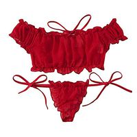 TIFENNY Short Sleeve Lingeries Sets for Women Lingerie Mesh Racy Muslin Sleepwear Underwear Tops+Briefs Mesh Bandage