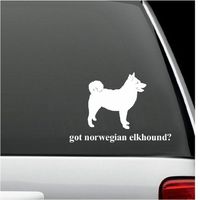 natashacustomjewelry got Norwegian Elkhound? White Decal Sticker Dog Bumper Laptop Car White Decal Sticker 5" X 6"