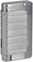 Lotus 36 Single Flame Torch Lighter + Punch Cutter Chrome Satin/Chrome Velour