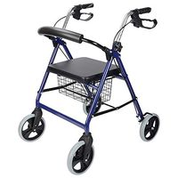 Foldable Locking Handbrakes Transport Rollator Mobility Lightweight Walker Folding Rolling Walker for Seniors And Those Needing Assistance Walking