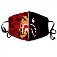 MOSDELU Bape Shark Comfortable Adjustable Funny Pattern Facial Decorations for Women and Men