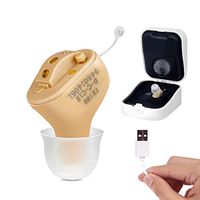 TKING Rechargeable Hearing Amplifier for Adults, Invisible in Ear Canal, Digital Noise Reduction Feedback Cancelling,Aid and Assist Hearing (for Left Ear)
