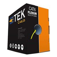 1000FT Cat6 Plenum CMP 550Mhz Network Ethernet Solid Cable 10Gigabit Yellow